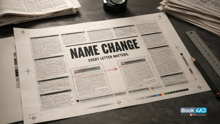 Name Change Advertisement Samples for Newspapers in India