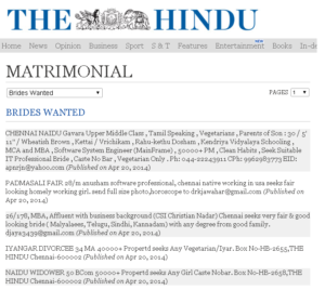 The Hindu matrimonial